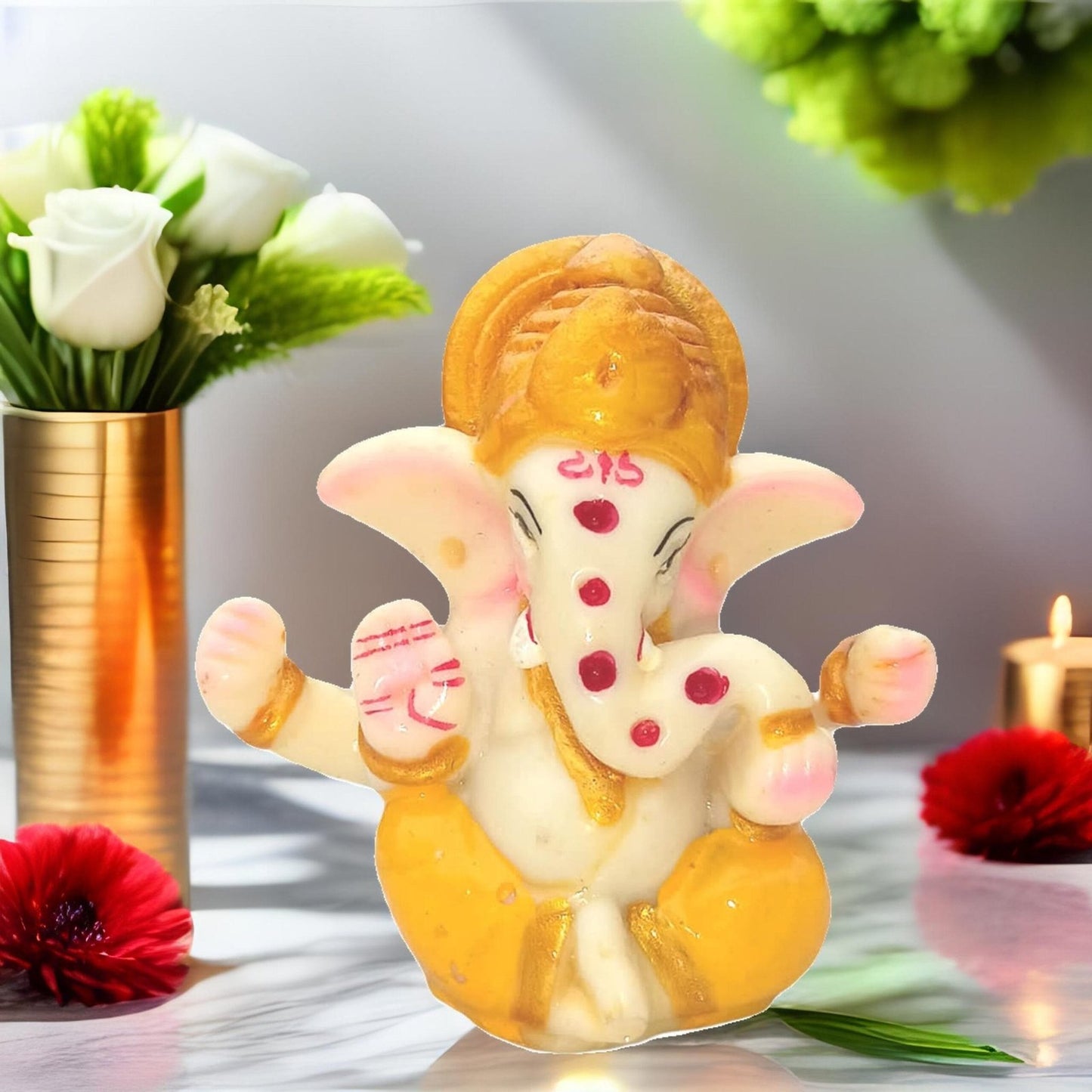 ganesh idol for home, Ganesh ji murti | 2.5 inch | Marble dust(polyresin) - premium quality