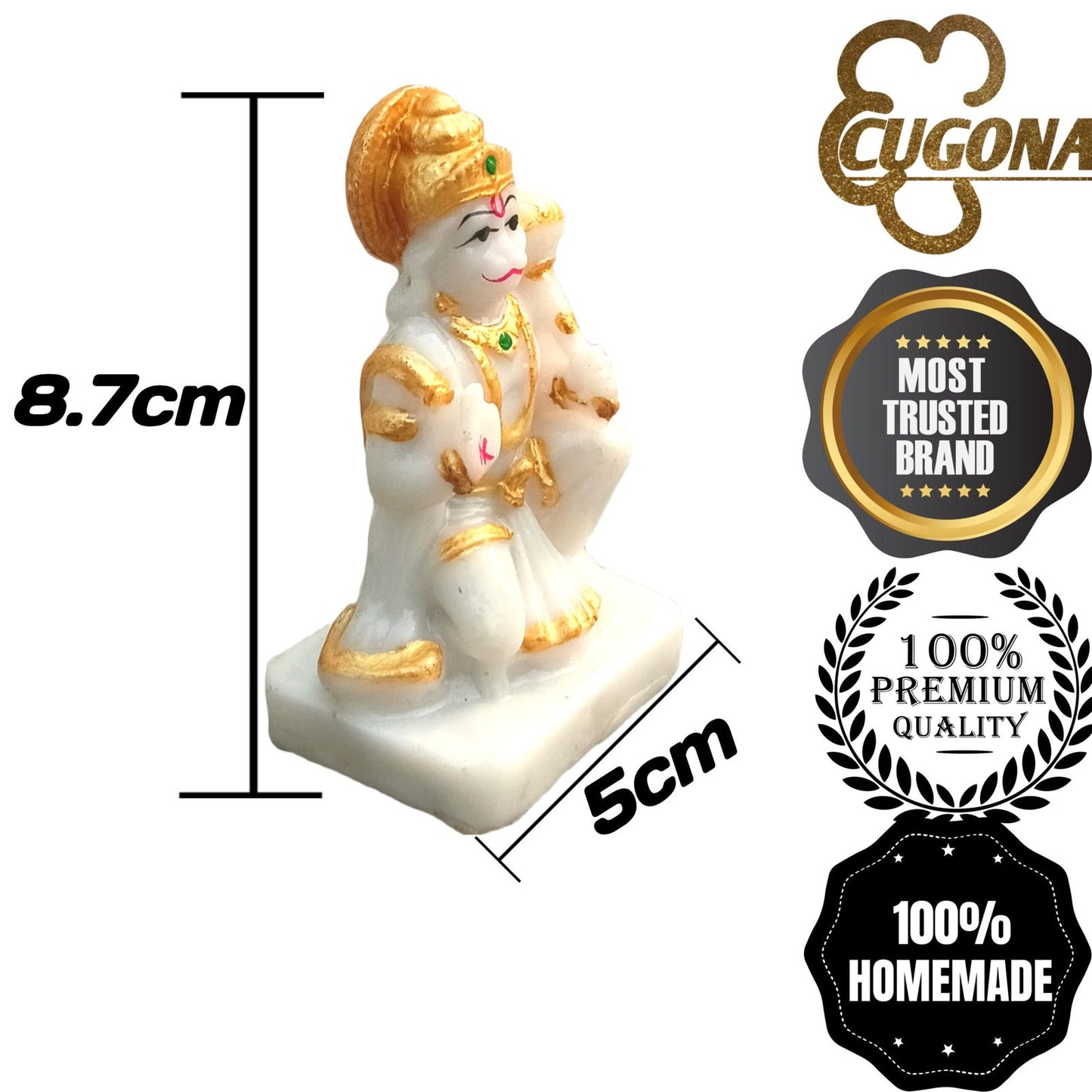CUGONA hanuman idol hanuman ji murti 3.5 INCH - Hanuman IDOL HANUMAN Ji Murti Blessing with Gadaosture with Gada Sitting