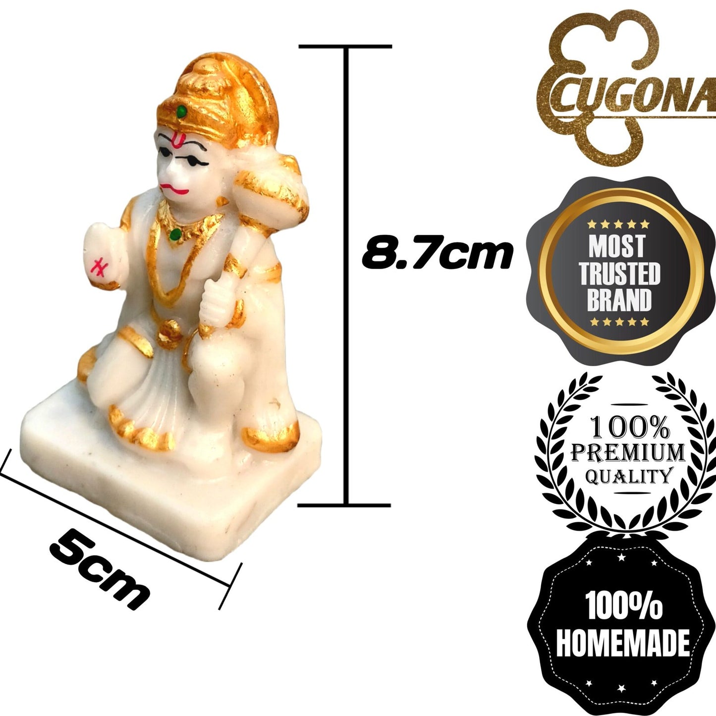 CUGONA hanuman idol hanuman ji murti 3.5 INCH - Hanuman IDOL HANUMAN Ji Murti Blessing with Gadaosture with Gada Sitting
