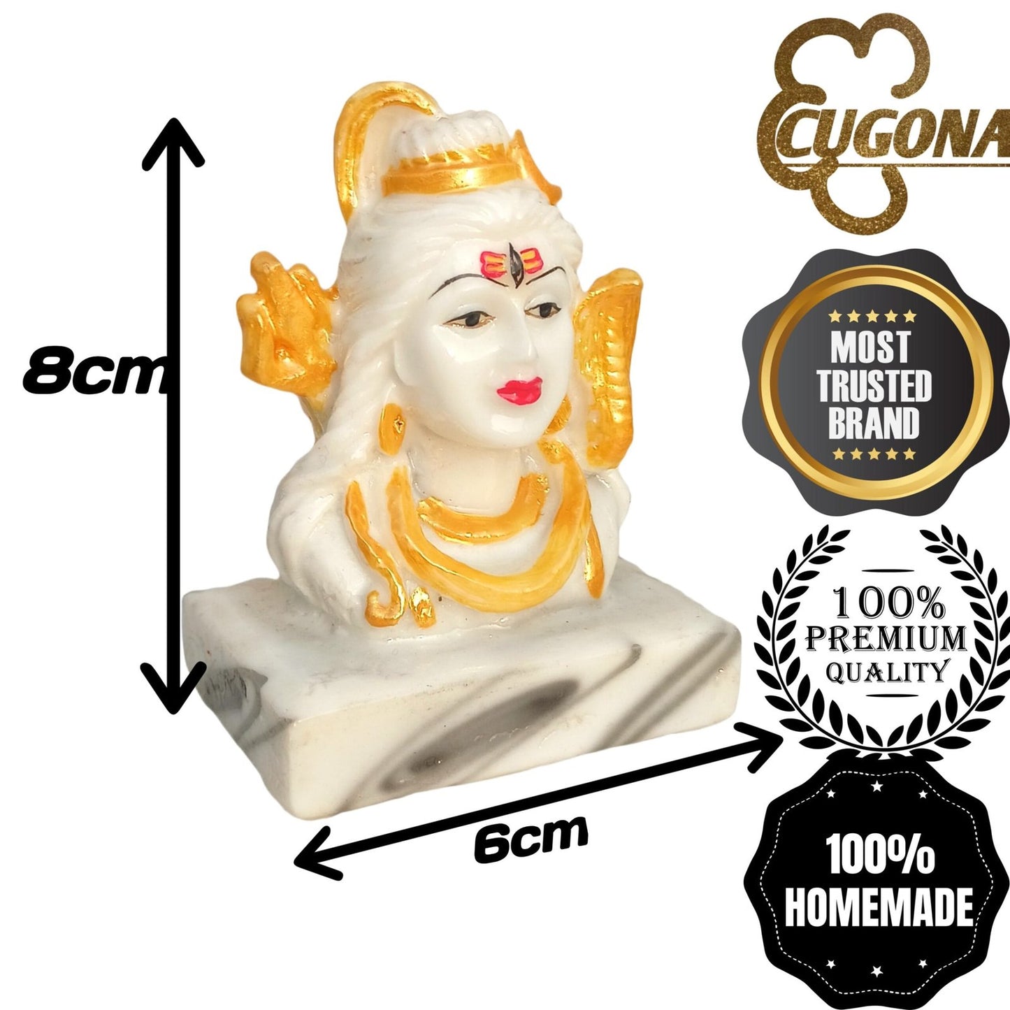 Shiv Murti for Home Puja and Car Dashboard - Polyresin Idol 3.5 Shiv Idol - Lord Shiva Statue for Home Decor