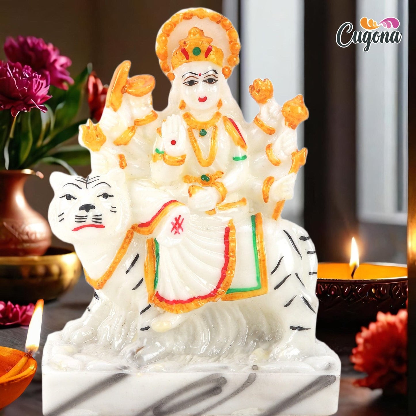 Durga Maa Murti marble dust 6 Inch