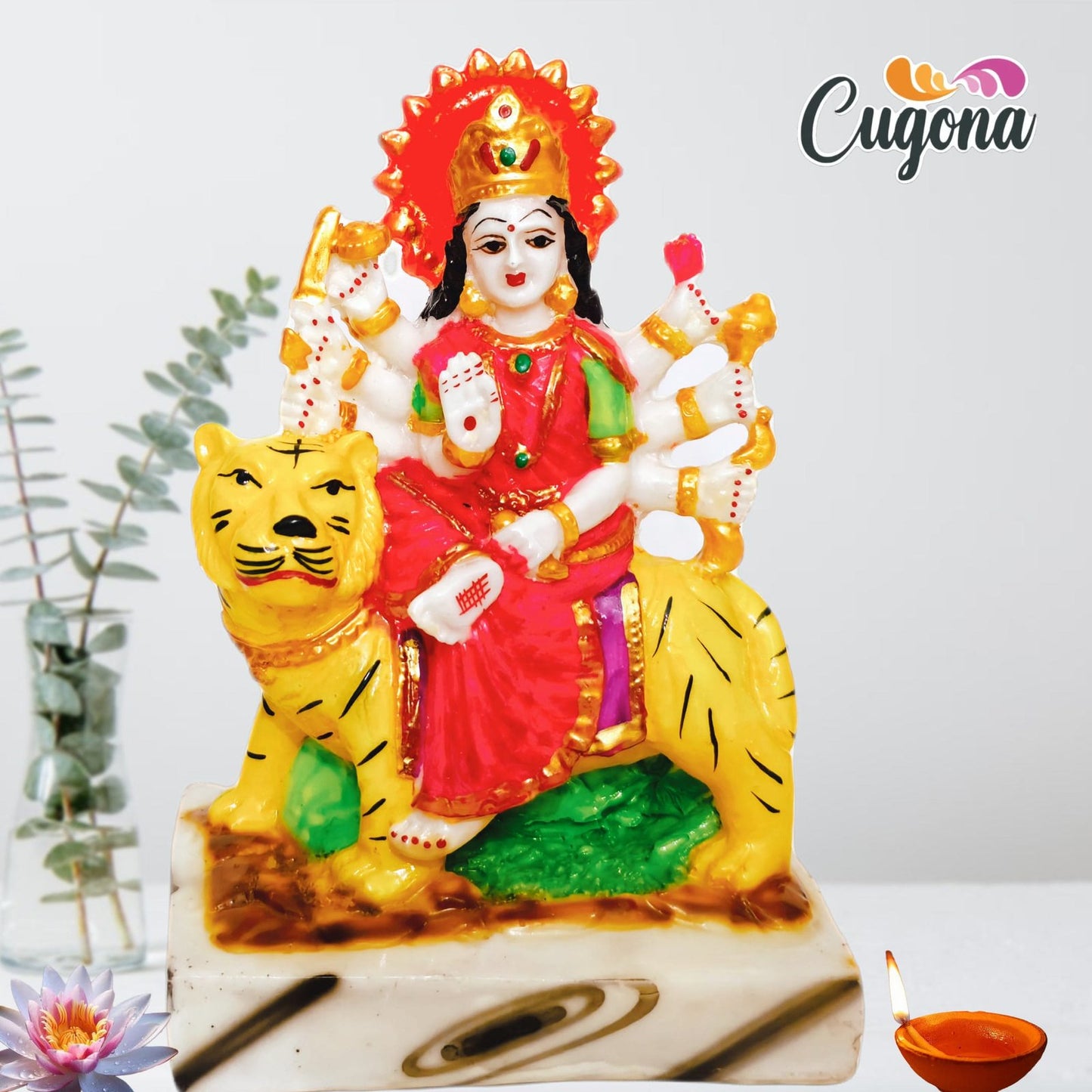 Durga Mata murti 7 inch marble dust