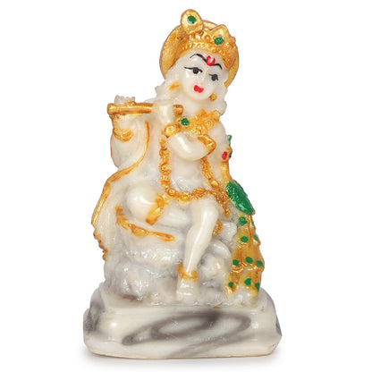 CUGONA® 3.5-Inch Lord Krishna Marble Dust Statue