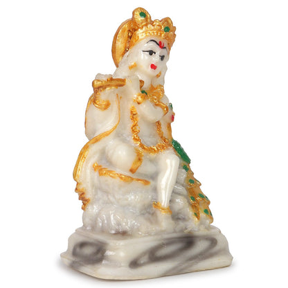 CUGONA® 3.5-Inch Lord Krishna Marble Dust Statue