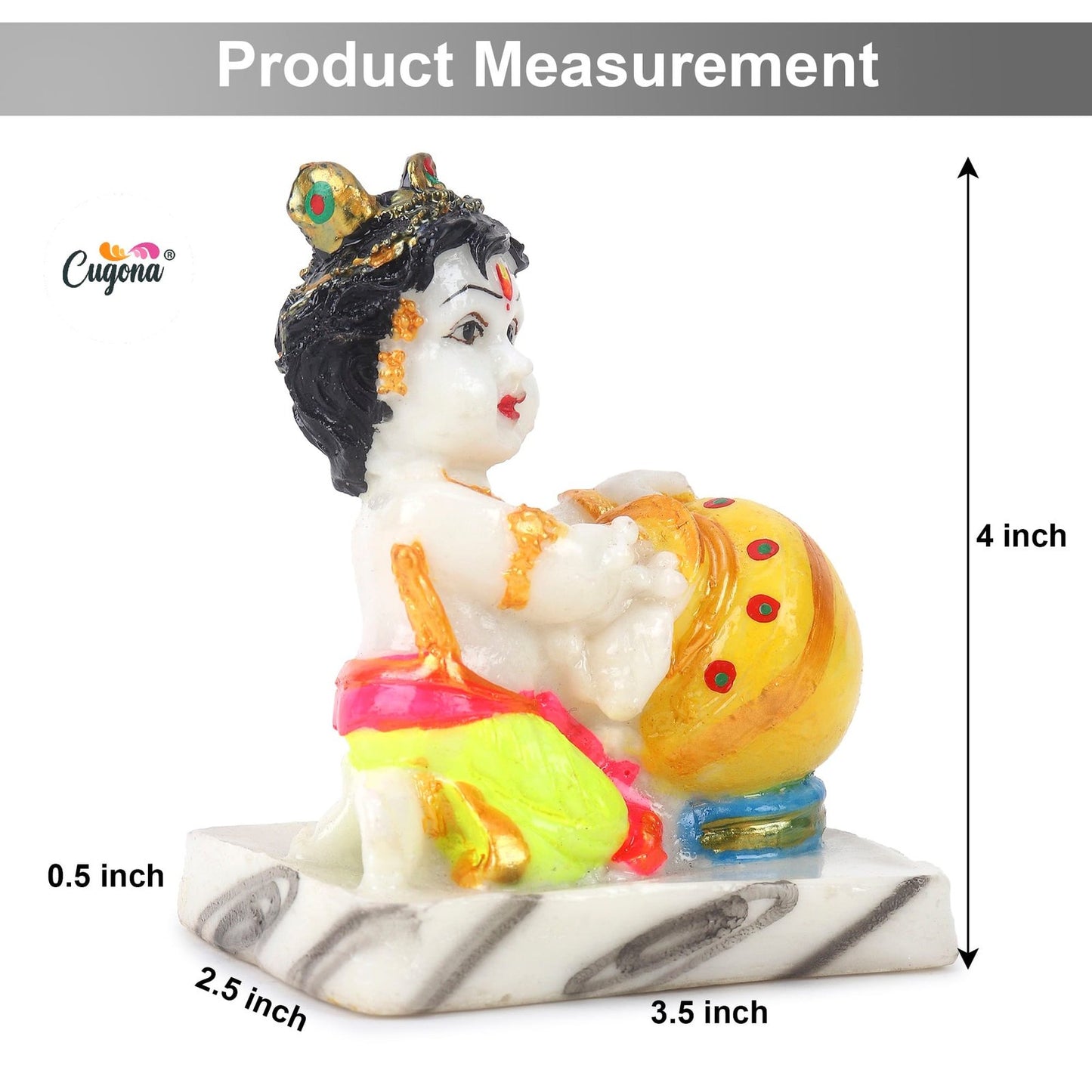 krishna idol for home 4 Inch Polyresin marble dust