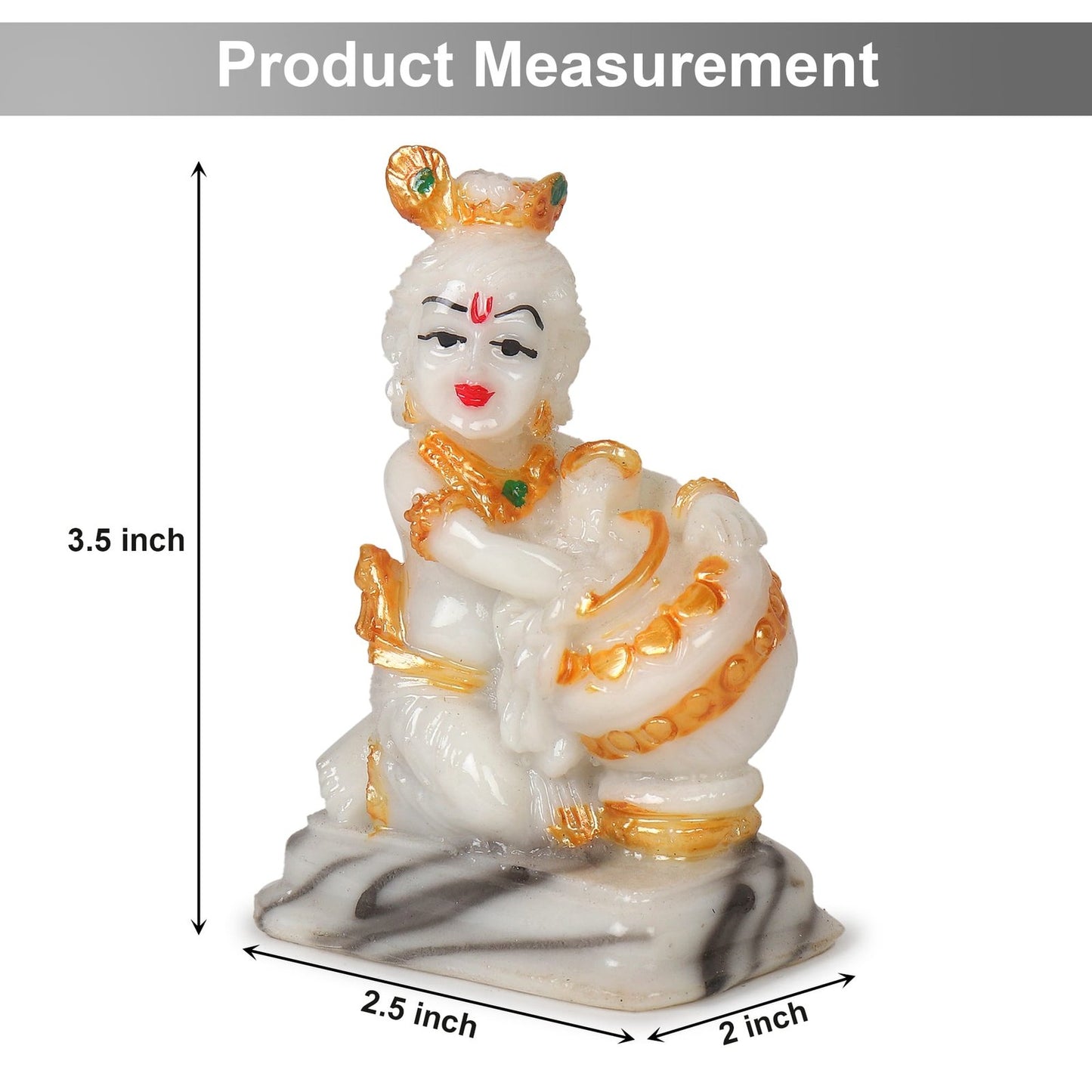 krishna idol for home 3-Inch Polyresin marble dust