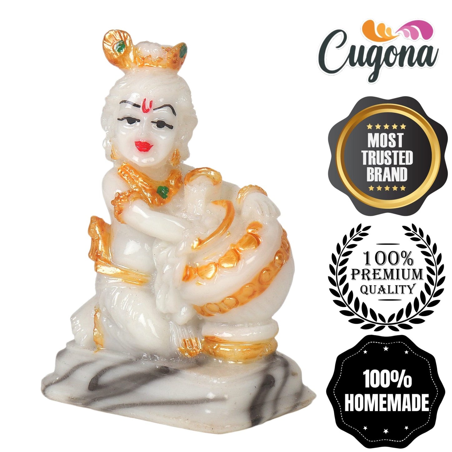 krishna idol for home 3-Inch Polyresin marble dust