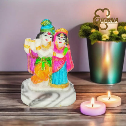 CUGONA® Radha Krishna Murti Marble dust - 4inch