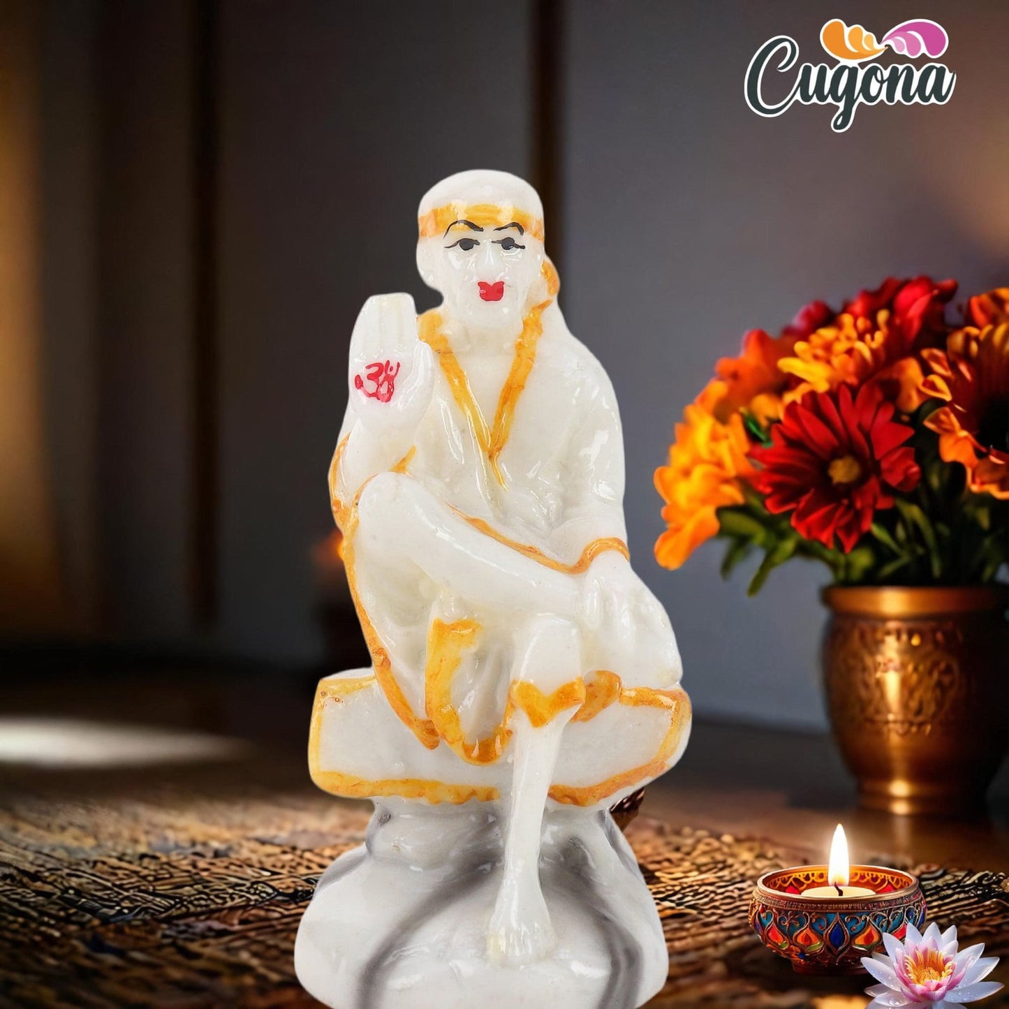 Sai Baba Idol - 4.5 Inch marble dust