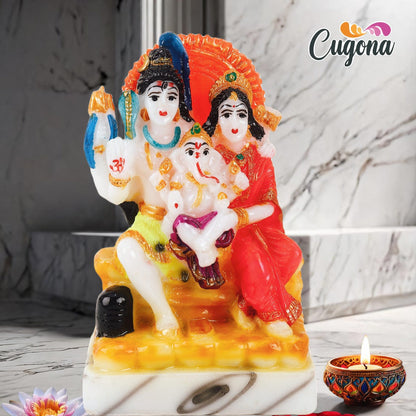 Shiv Parivar Murti for Home Pooja - 5 Inch polyresin