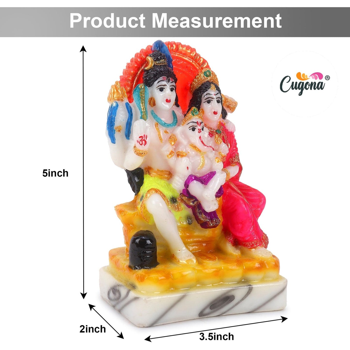 Shiv Parivar Murti for Home Pooja - 5 Inch polyresin