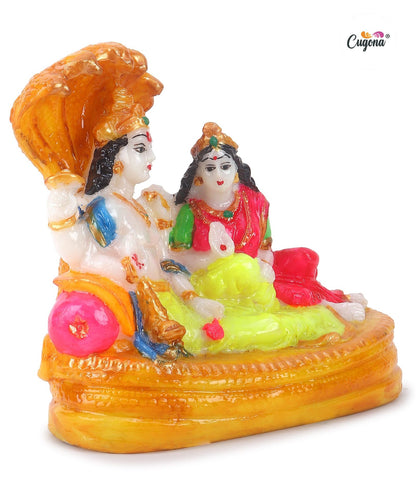 5.5-Inch Vishnu Laxmi Idol in Polyresin (Marble Dust)