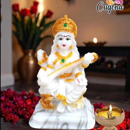 Saraswati Idol Maa Murti | 9cm Polyresin 4inch