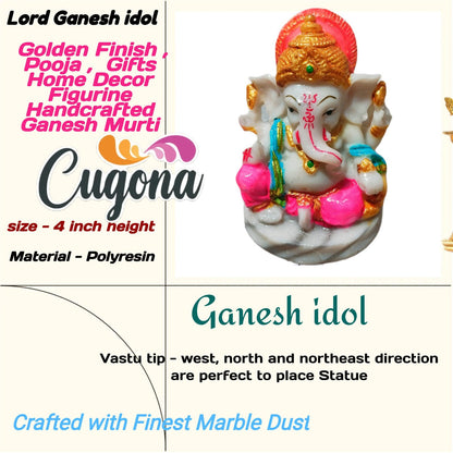 Ganesh Ji Murti | 4-Inch -marble dust (polyresin )