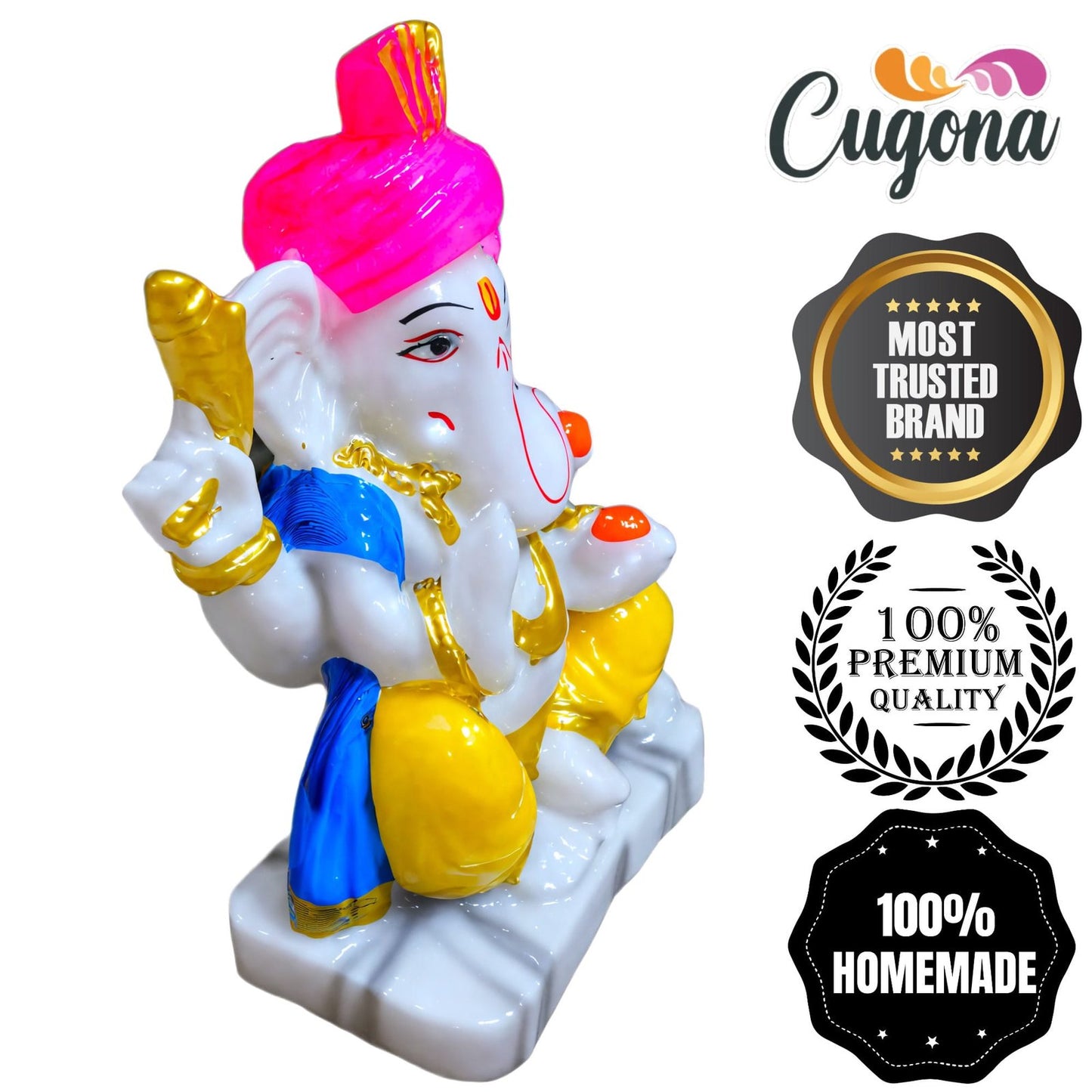 Ganesh Idol for Home  5-inch Polyresin marble dust