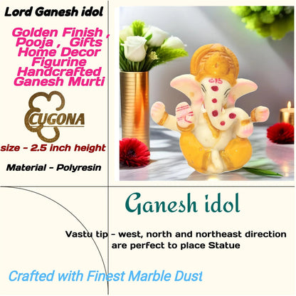 ganesh idol for home,  Ganesh ji murti  | 2.5 inch | Marble dust(polyresin) - premium quality