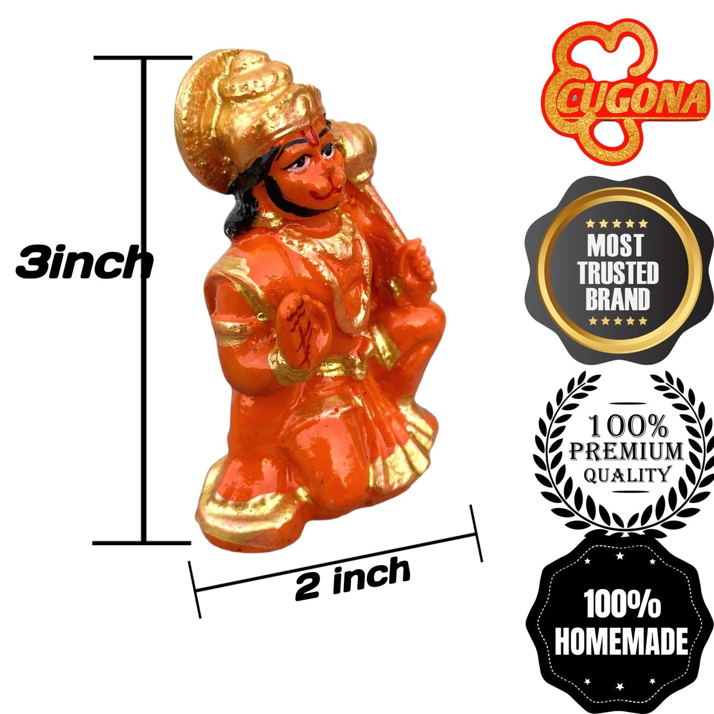 hanuman ji murti 3 INCH - Hanuman IDOL HANUMAN Ji Murti Blessing with Gada Sitting