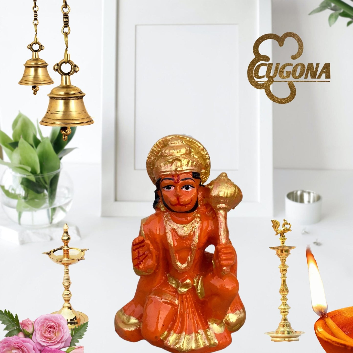 hanuman ji murti 3 INCH - Hanuman IDOL HANUMAN Ji Murti Blessing with Gada Sitting