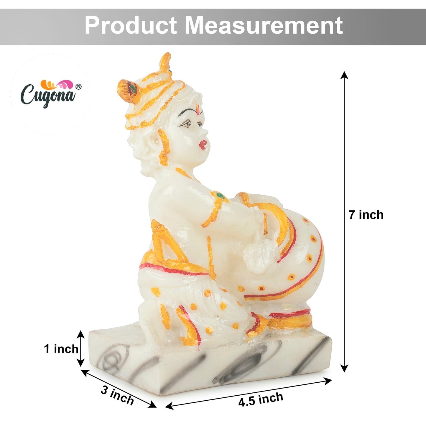 krishna idol for home 7 Inch - Polyresin marble dust big idol