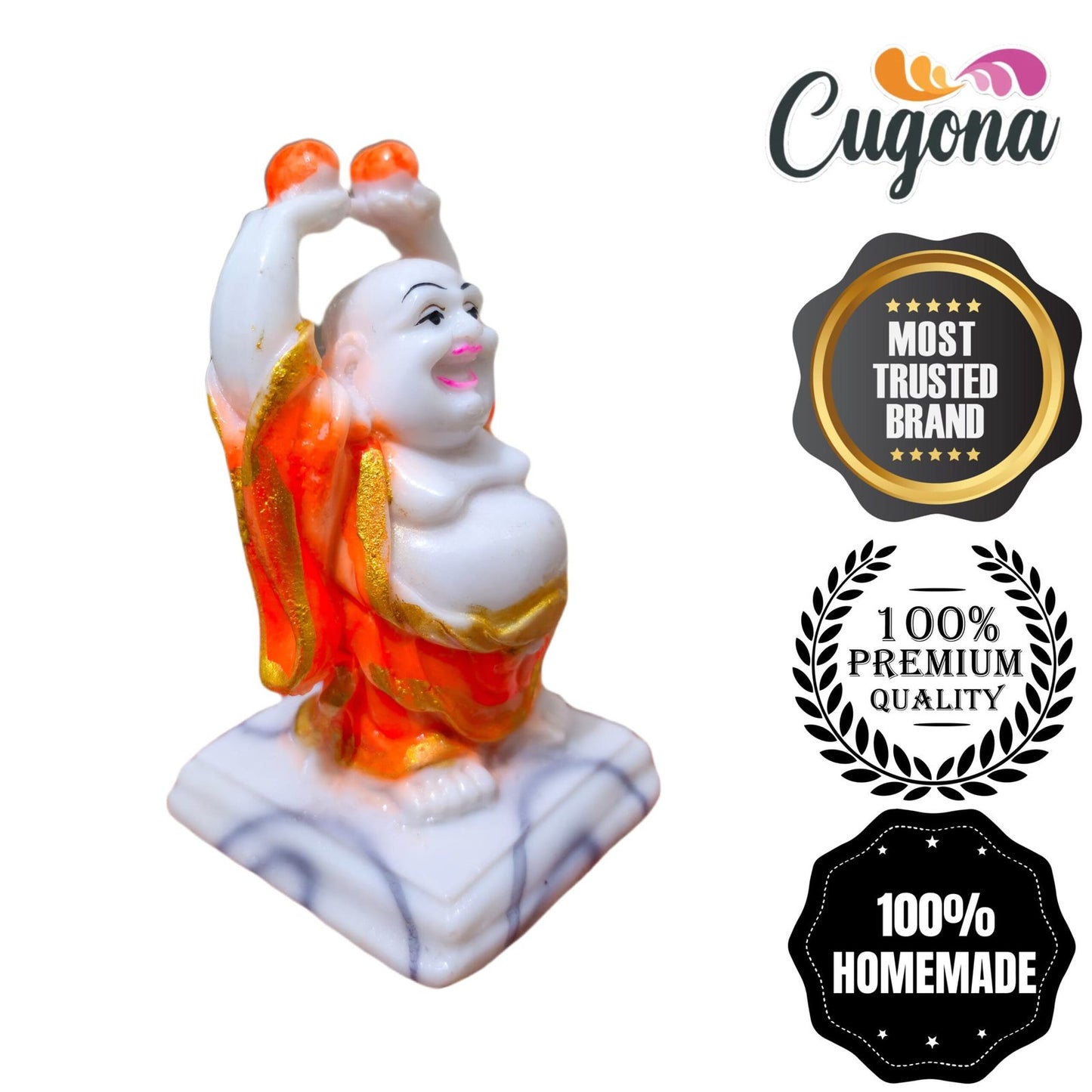 laughing Buddha Statue 5inch – Hands Up with Wealth Balls