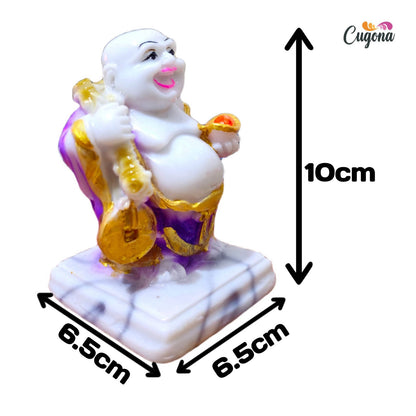 Laughing Buddha Statue 4inch – Holding Money Coin & Gold Ingot