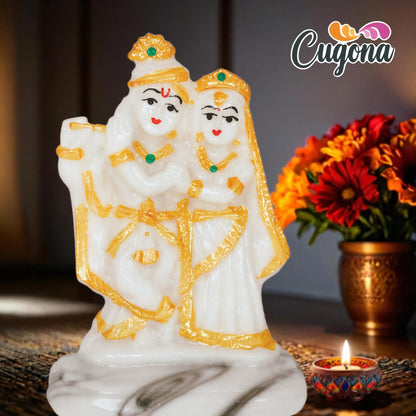 Radha Krishna Murti Cultured Marble dust - 4inch