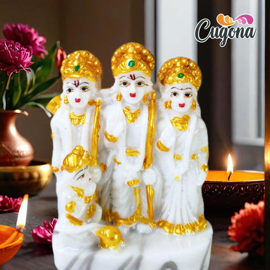 Ram Darbar Murti 4.5 Inch Marble dust Statue