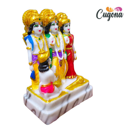 Ram Darbar Murti for Home - Intricate 5.5 Inch Marble Dust