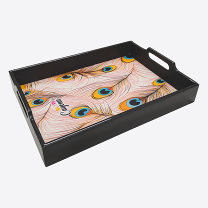 Wooden Serving Tray with Epoxy Resin Coating - 14x10 inch