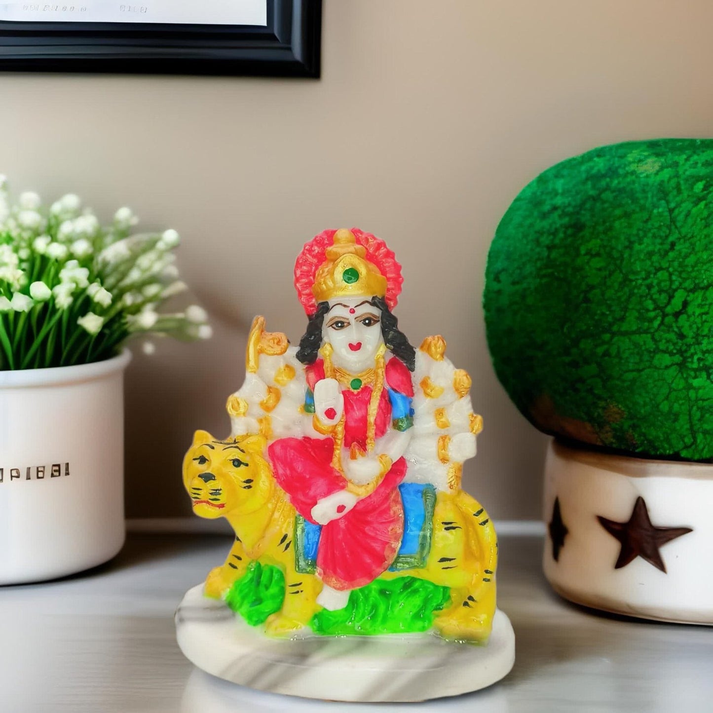 Durga Maa idol  4 Inch Polyresin marble dust