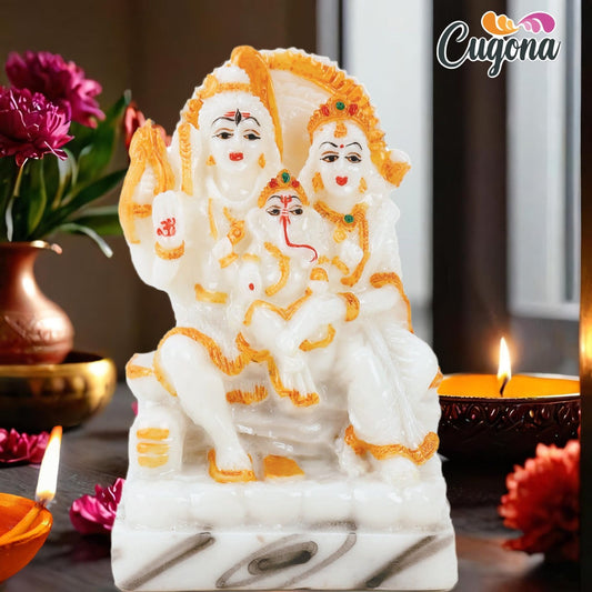 Shiv Parivar Murti for Home Pooja - 5 Inch Marble dust