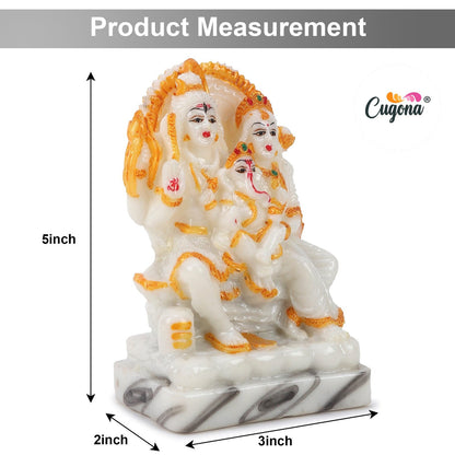 Shiv Parivar Murti for Home Pooja - 5 Inch Marble dust