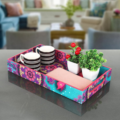 Wooden Tray - Glossy Resin-Coated  Serving Tray | 14x8 Inch -Rectangular Multipurpose Tray