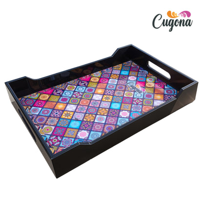 Wooden Serving Tray with Epoxy Resin Coating 14x10 inch