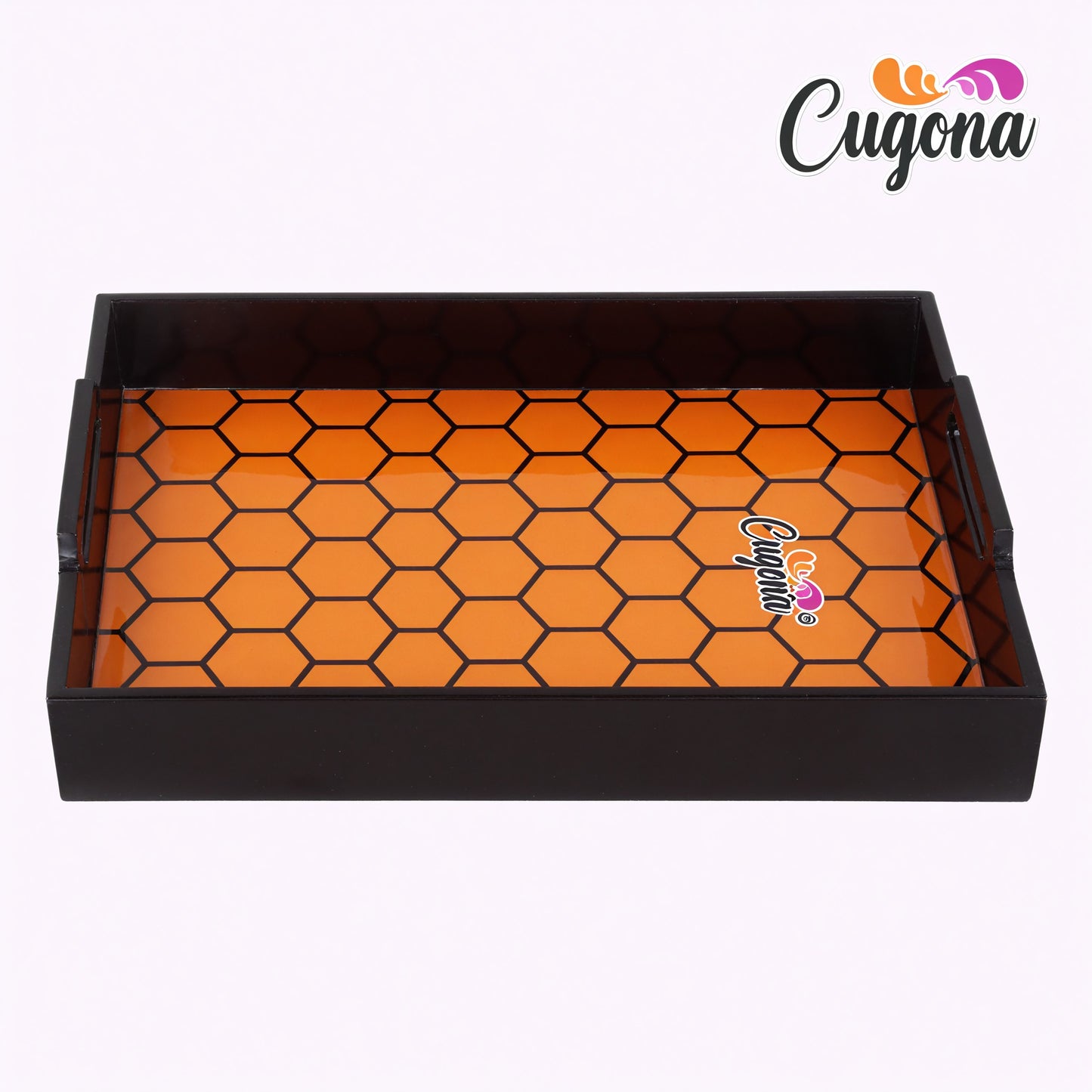 Wooden Serving Tray with Epoxy Resin Coating - 14x10 inch