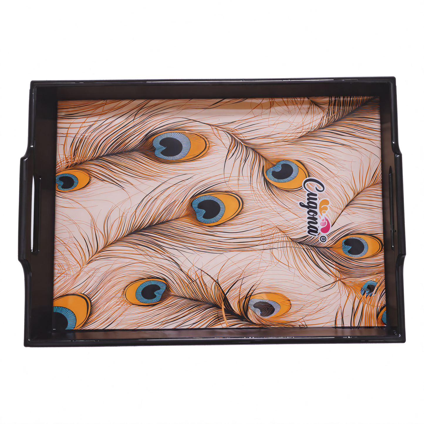 Wooden Serving Tray with Epoxy Resin Coating - 14x10 inch