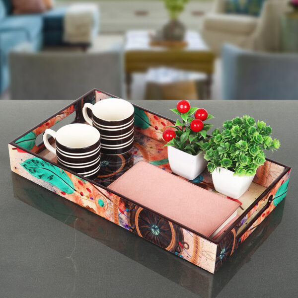 High-Gloss Wooden Serving Tray by CUGONA® with Epoxy Finish - Perfect for Parties, Dining, Storage, and Display