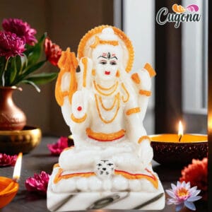 5-inch Shiv Murti for home temple, car dashboard Shiva idol made of polyresin