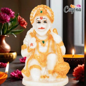 "Hanuman ji Murti for Temple - Divine Lord Hanuman Statue for Pooja and Worship"