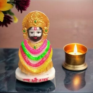 "Shyam Baba Murti - 4 Inch Khatu Shyam Ji Idol for Pooja Room, Temple, and Spiritual Growth"